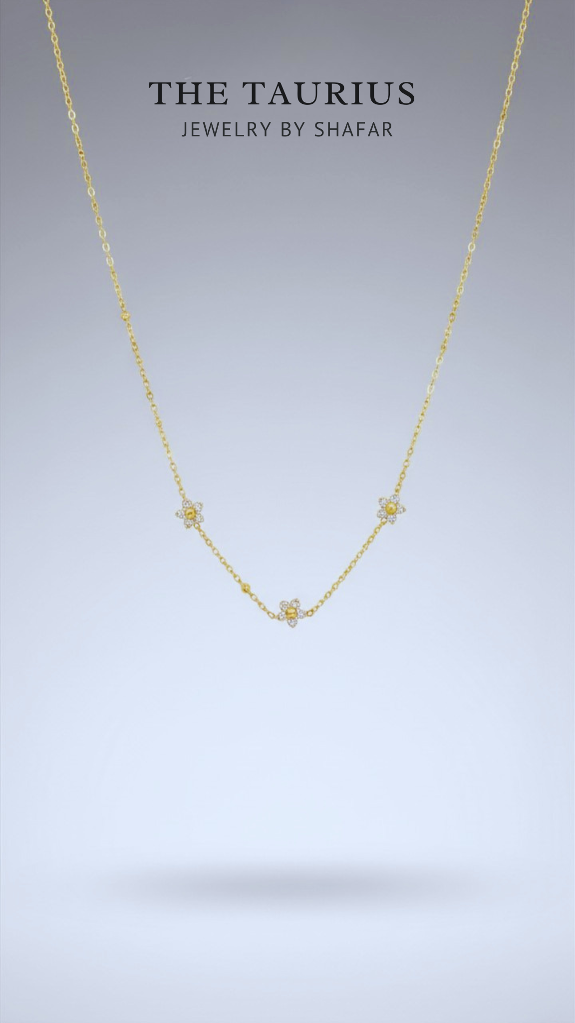American Diamond Daisy Flower Station Necklace