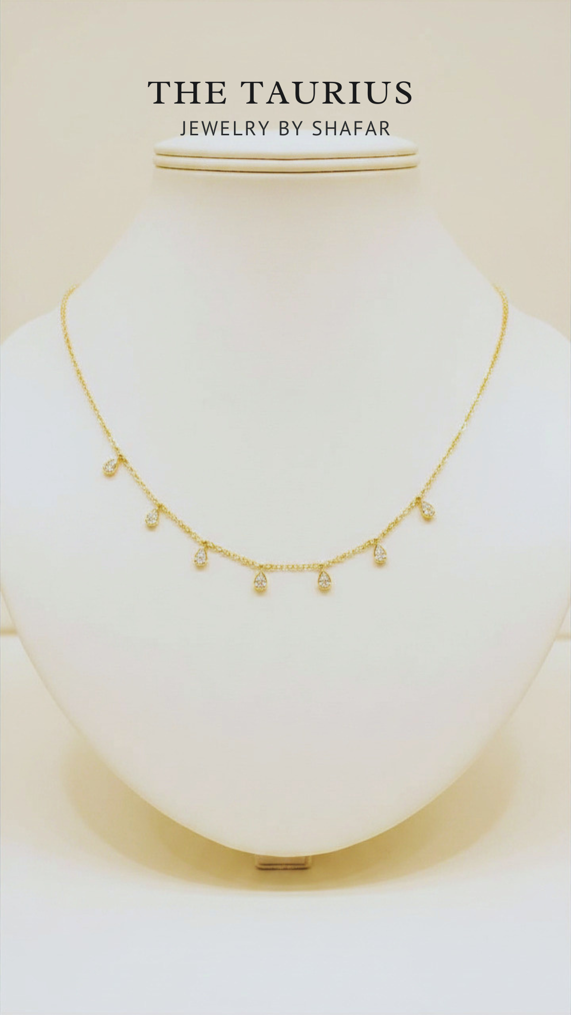 Crystal Droplet Charm Necklace