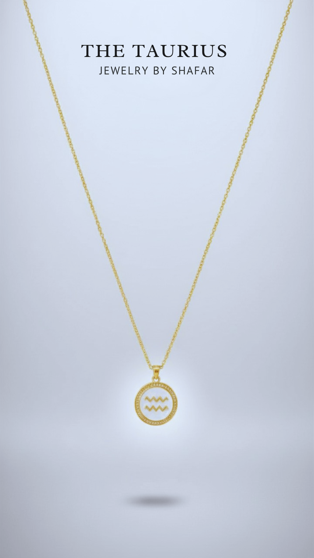 Gold Aquarius Zodiac Coin Pendant Necklace