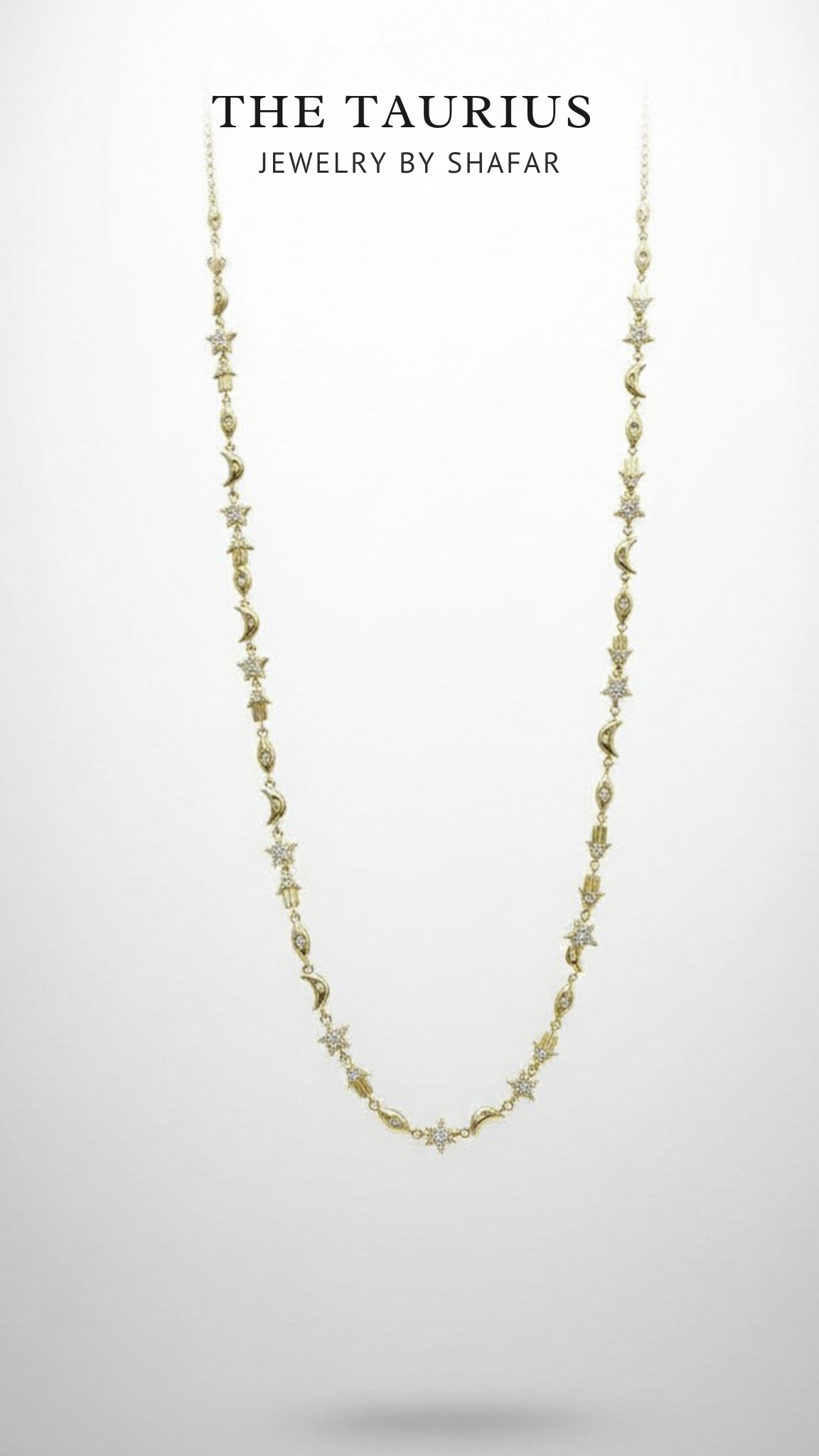 Gold Celestial Star Moon & Hamsa Charm Chain Necklace