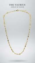 Gold Twisted Link & Diamond Star Station Necklace