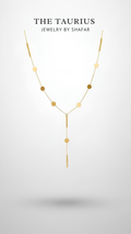 Gold Coin Disc & Bar Lariat Y-Drop Station Necklace