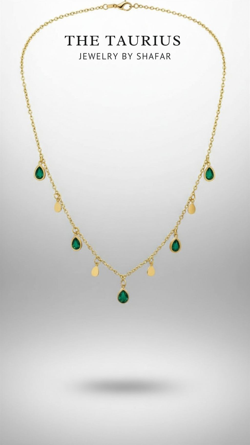 Emerald Green Droplet Charm Necklace