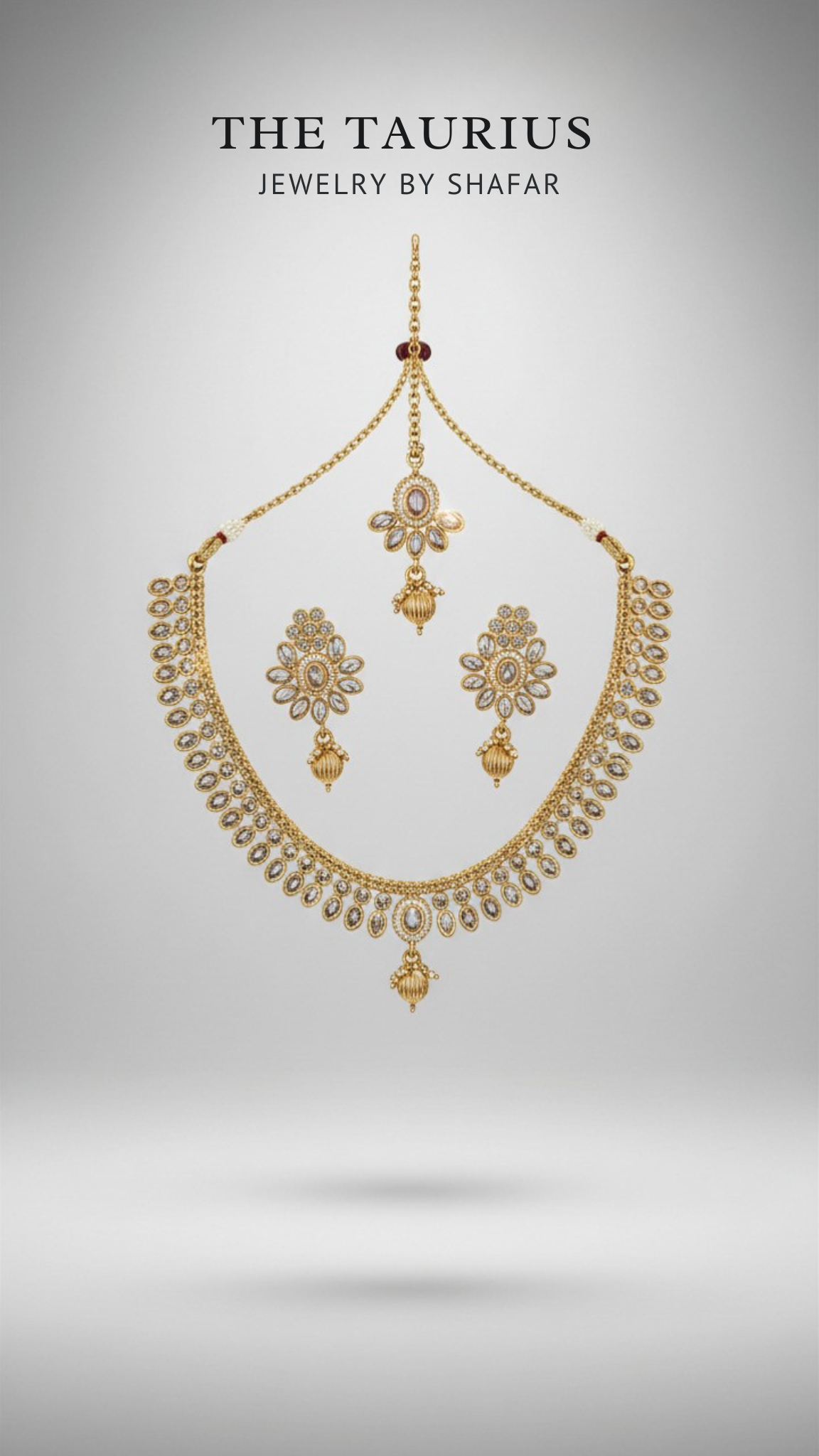 Polki Diamond Bridal Necklace Set with Earrings & Maang Tikka