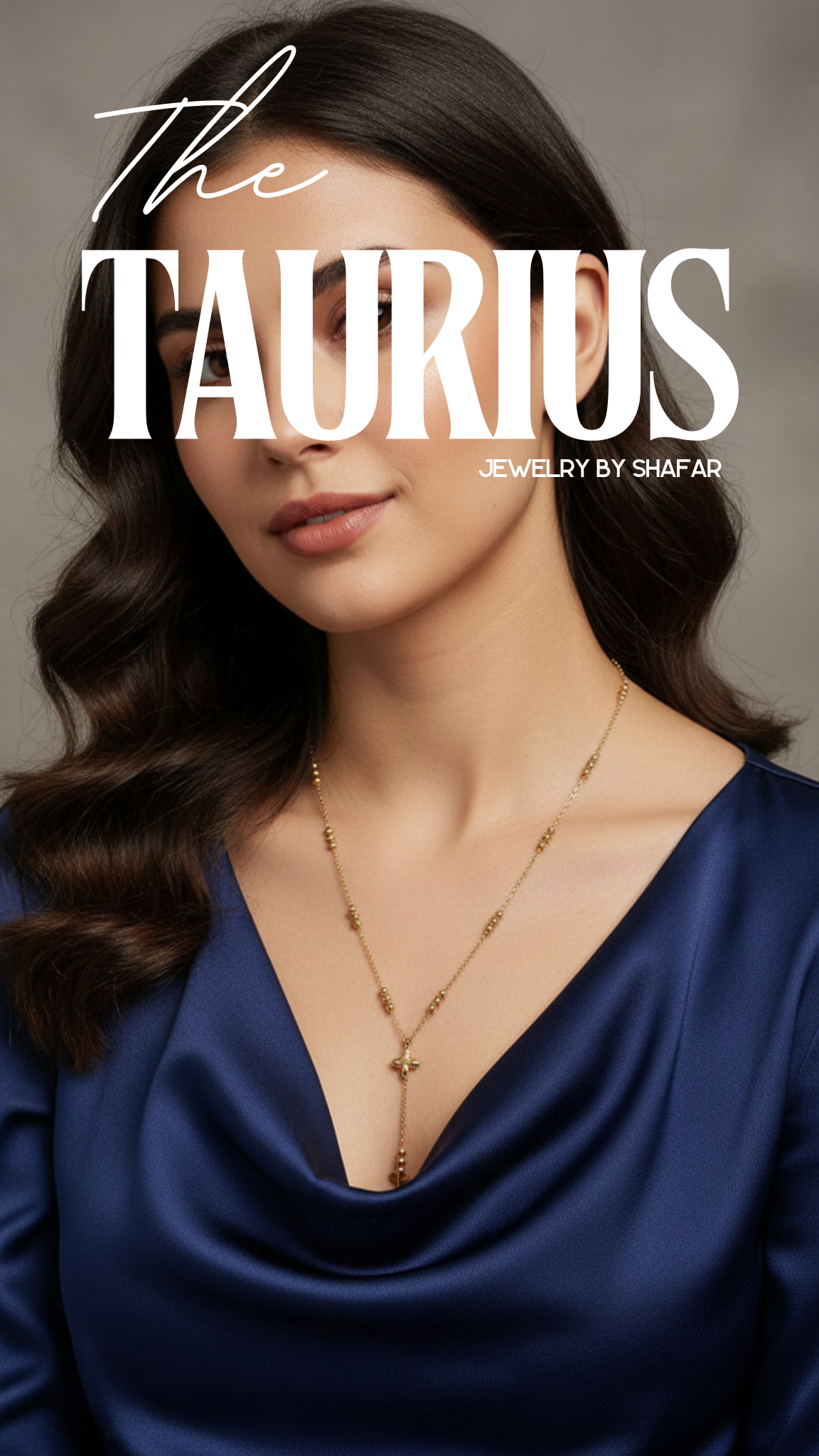 Gold Rosary Bead Cross Lariat Y-Drop Necklace